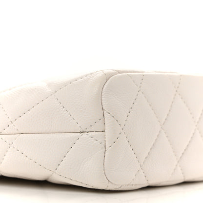 Chanel Caviar Quilted Hobo Clutch With Chain White 9 of 13