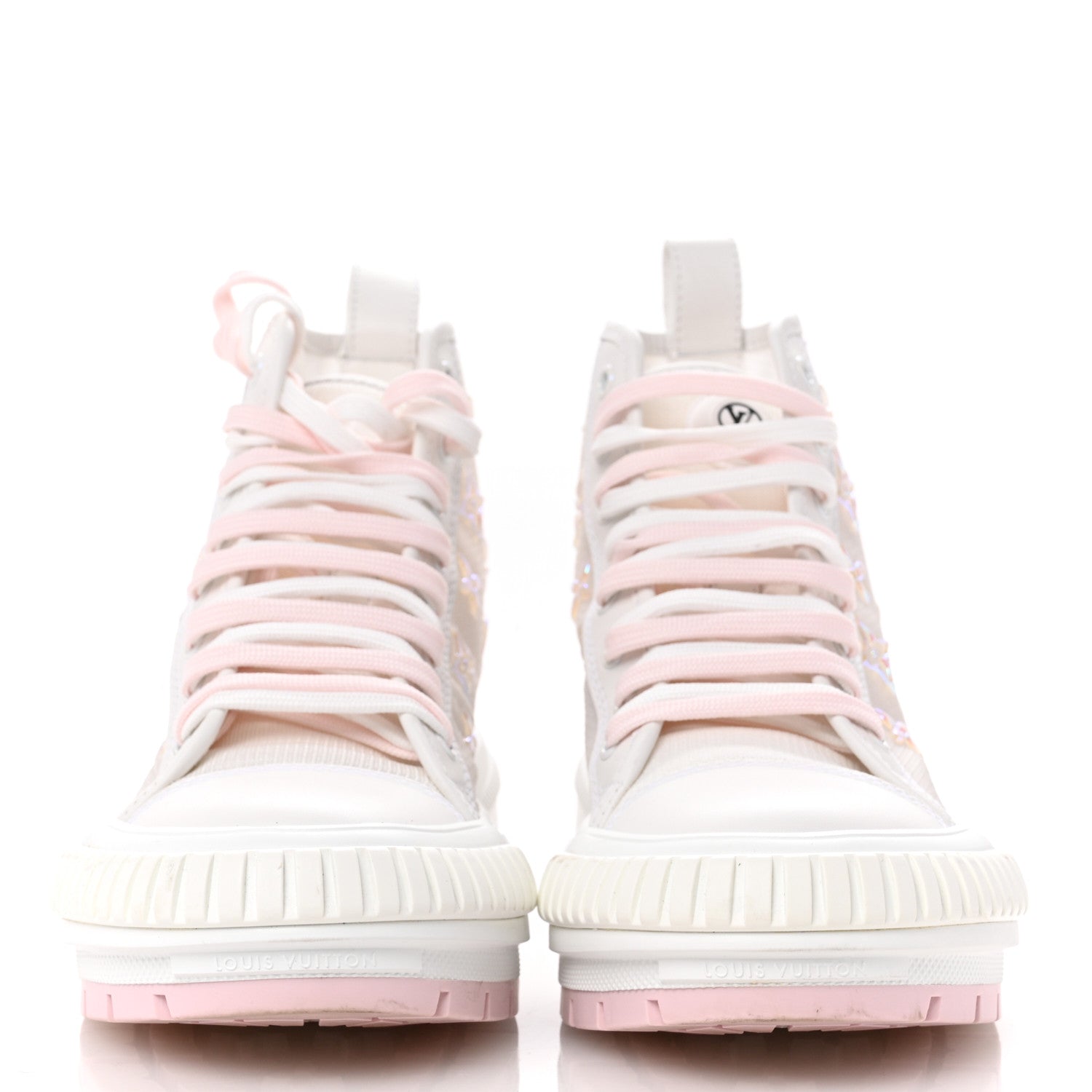 Louis Vuitton Iridescent Technical Mesh Monogram LV Squad Sneaker Boots 38.5 Rose Clair 3 of 12