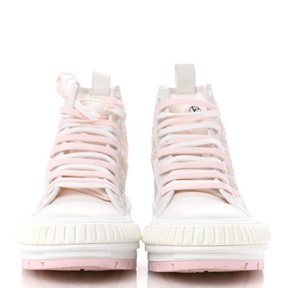 Louis Vuitton Iridescent Technical Mesh Monogram LV Squad Sneaker Boots 38.5 Rose Clair 3 of 12