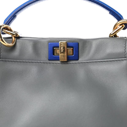 Fendi Nappa Colorblock Mini Peekaboo Iconic Satchel Grigio Chiaro Fragola Blue 17 of 20