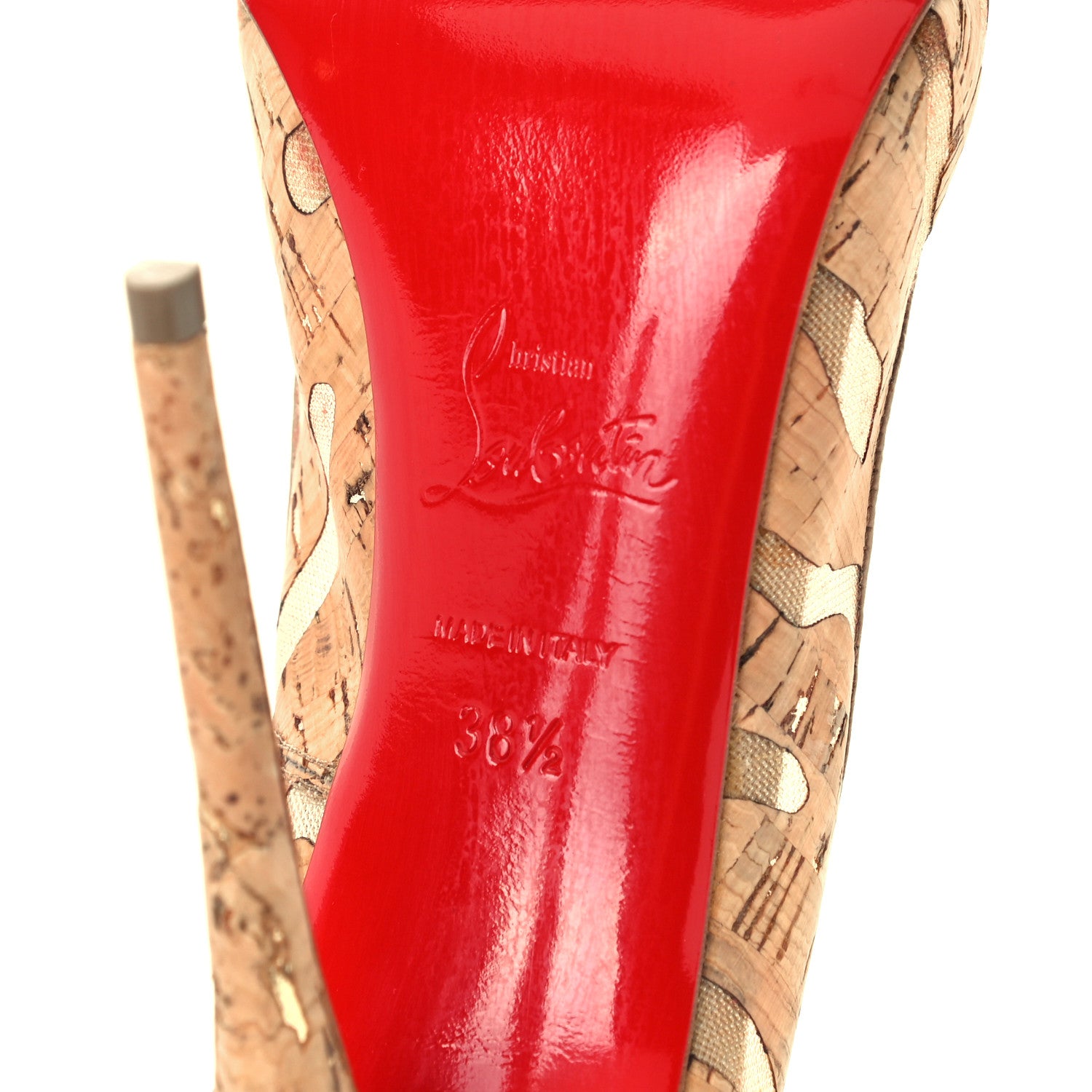 Christian Louboutin So Kate 120 Cork Devore Pumps 38.5 Noisette 8 of 10
