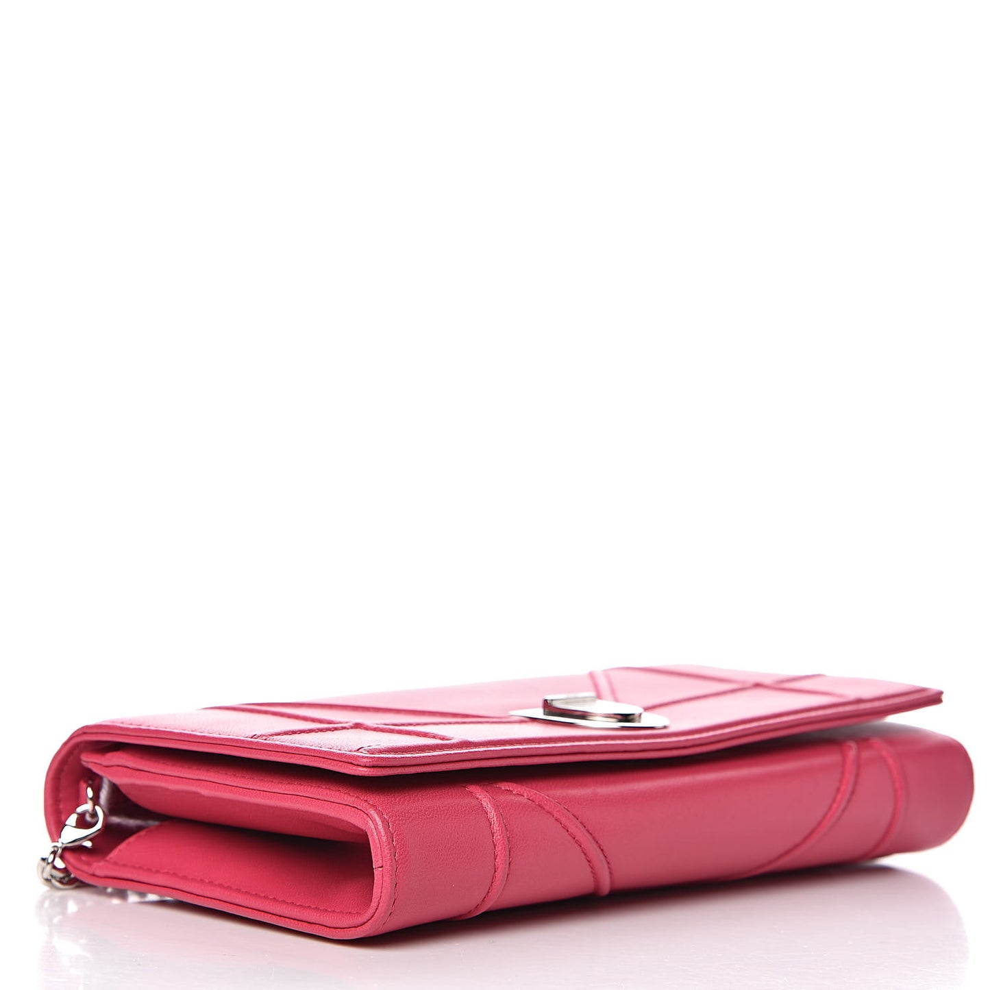 Lambskin Diorama Croisiere Chain Wallet Fuchsia
