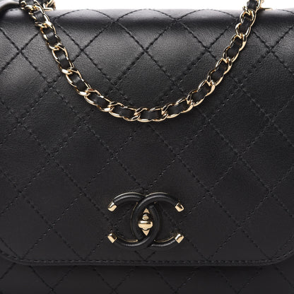 Chanel Calfskin Stitched Small Covered CC Flap Bag Black 10 of 11