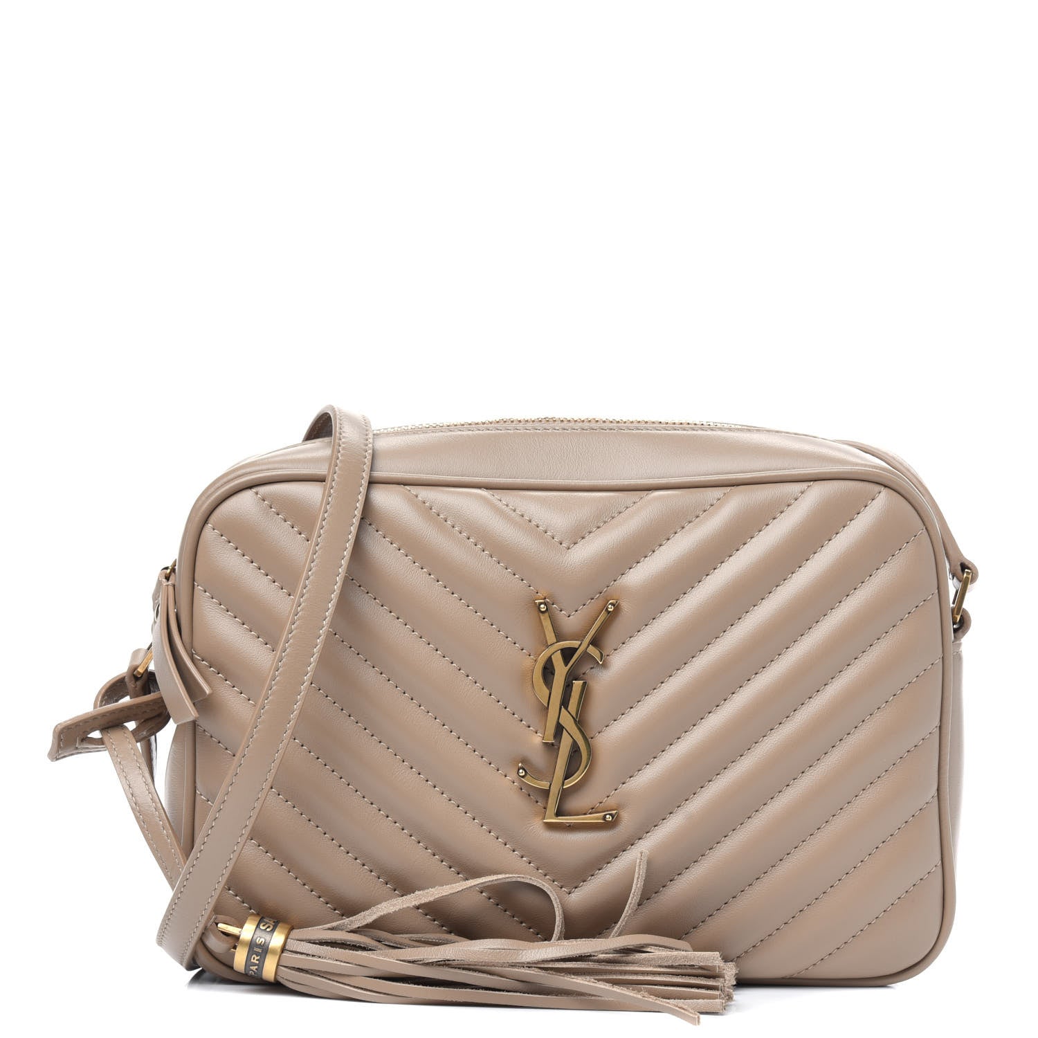 Saint Laurent Calfskin Matelasse Monogram Lou Camera Bag Dark Latte 1 of 7