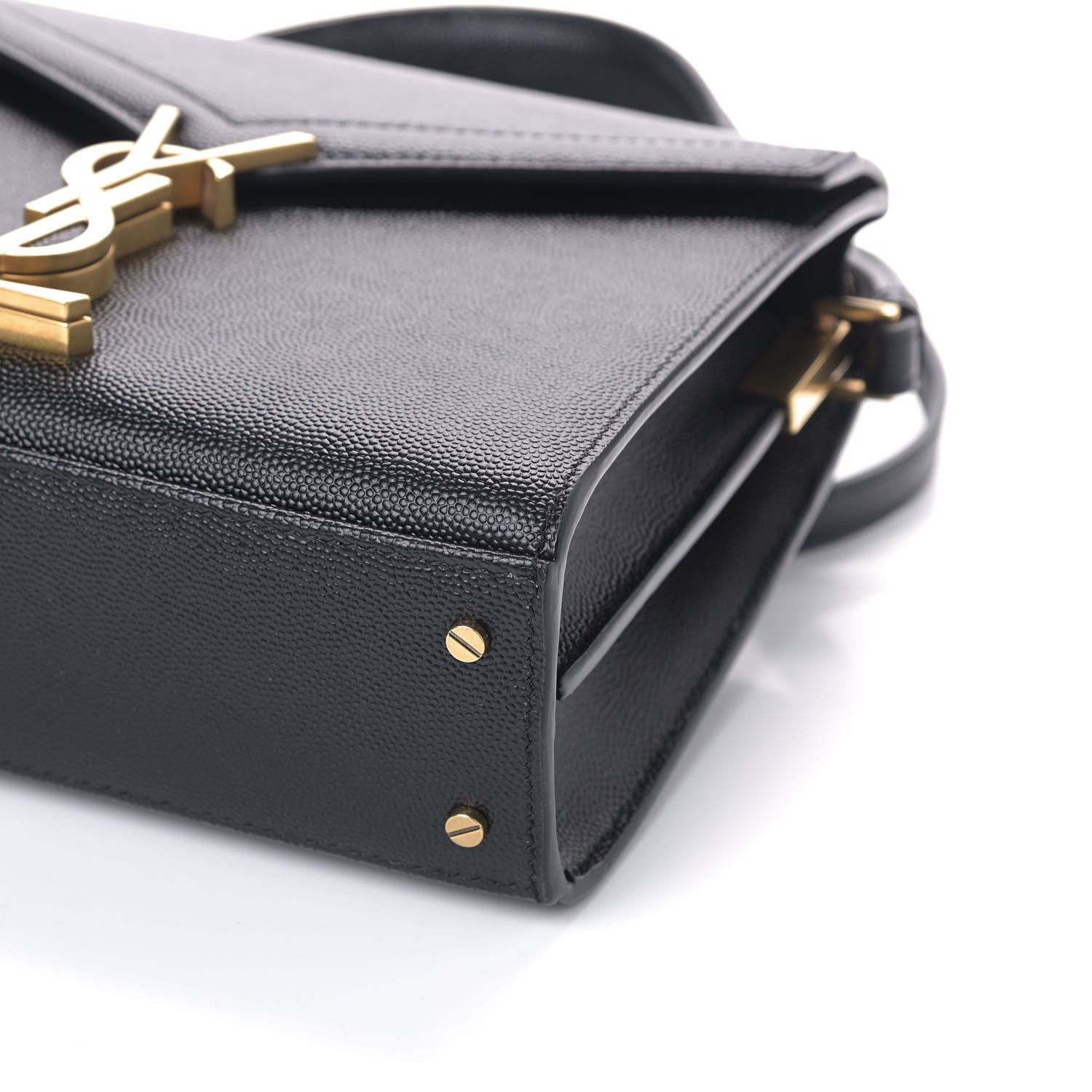Saint Laurent Grain de Poudre Mini Classic Monogram Cassandra Top Handle Black Rouge Legion 8 of 8