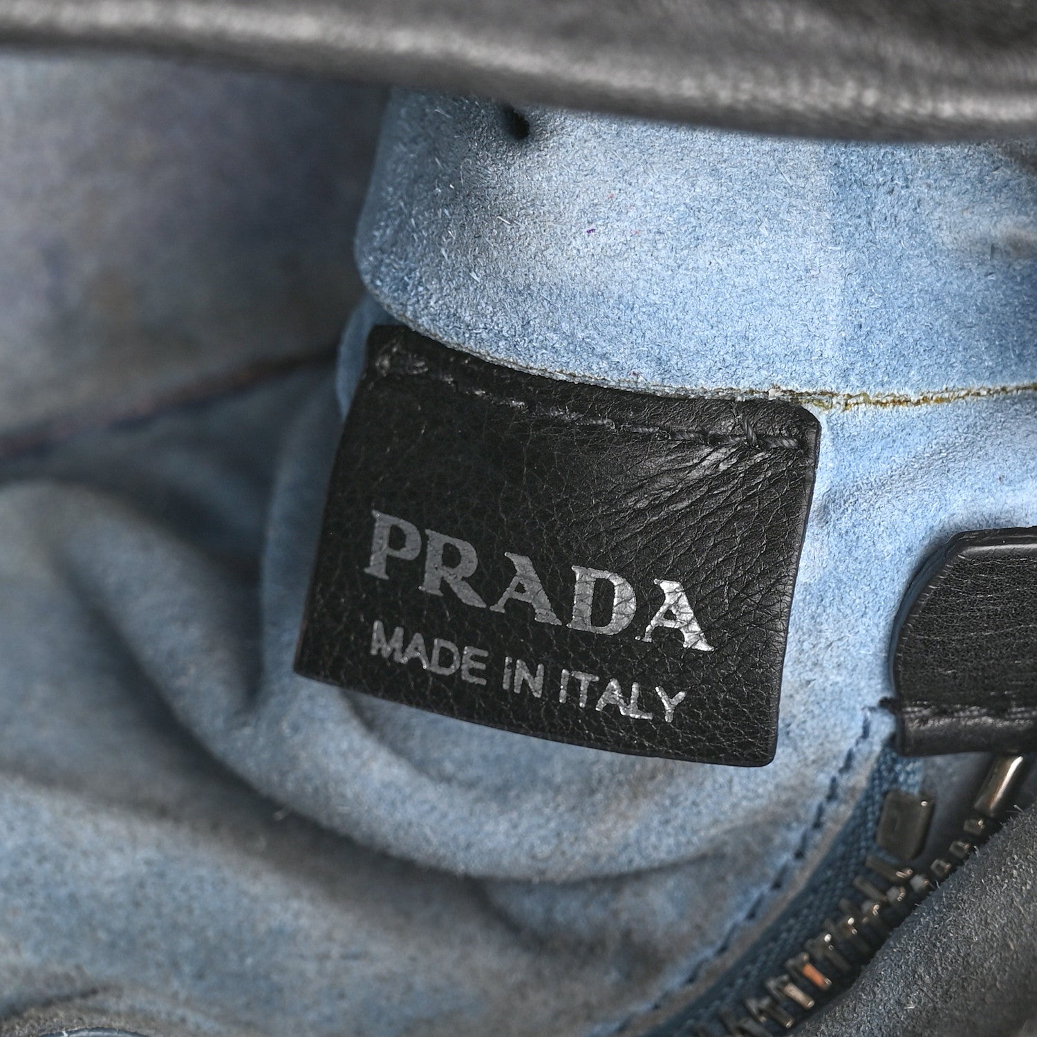 Prada Glace Calfskin Studded Etiquette Flap Black 7 of 11