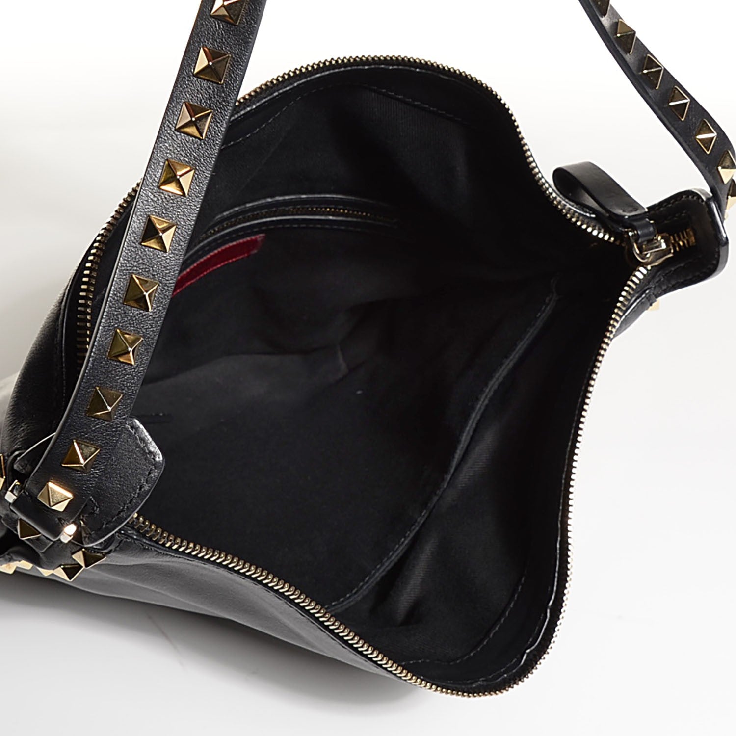 Valentino Garavani Vitello Small Rockstud Hobo Black 6 of 6