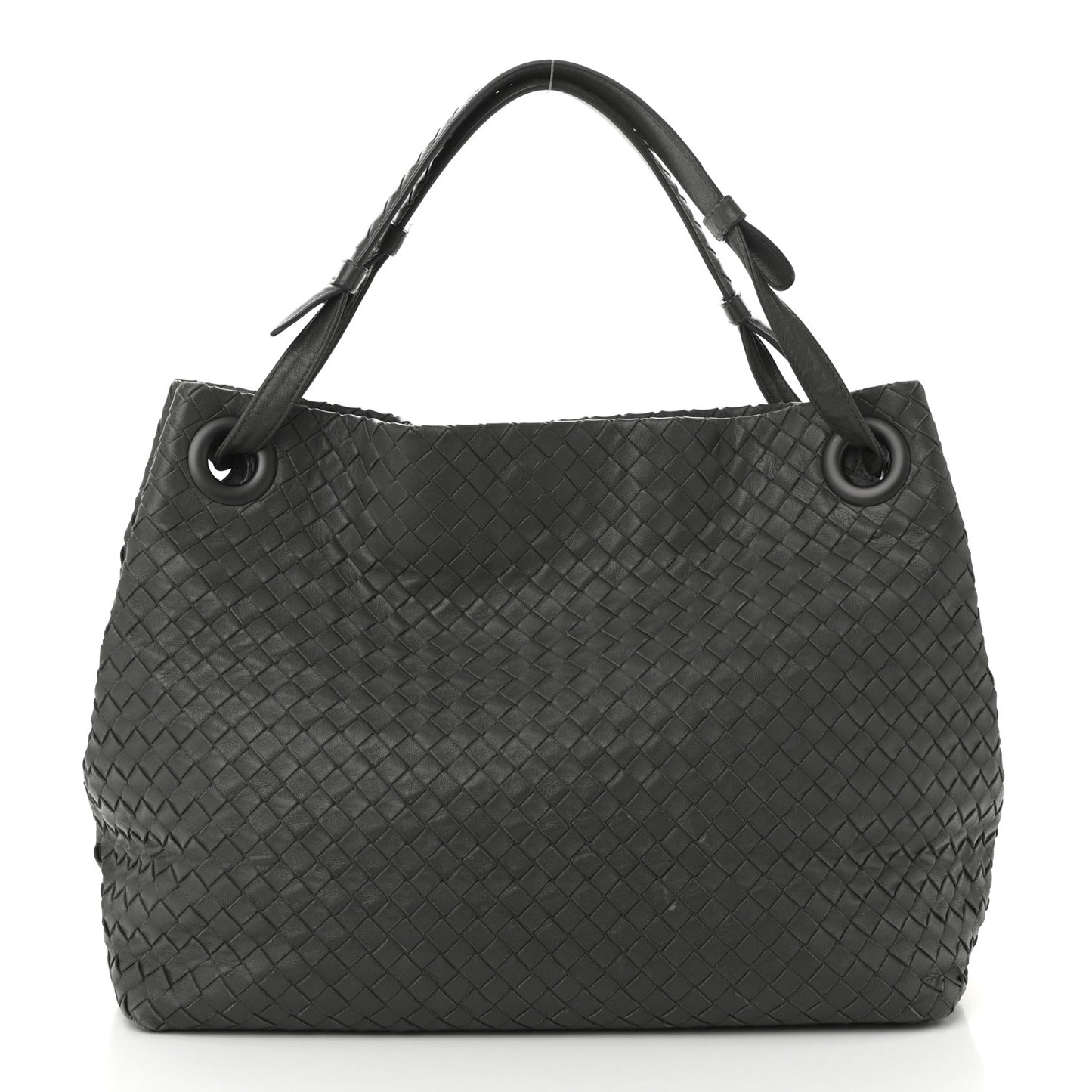 Nappa Intrecciato Medium Garda Bag Light Grey