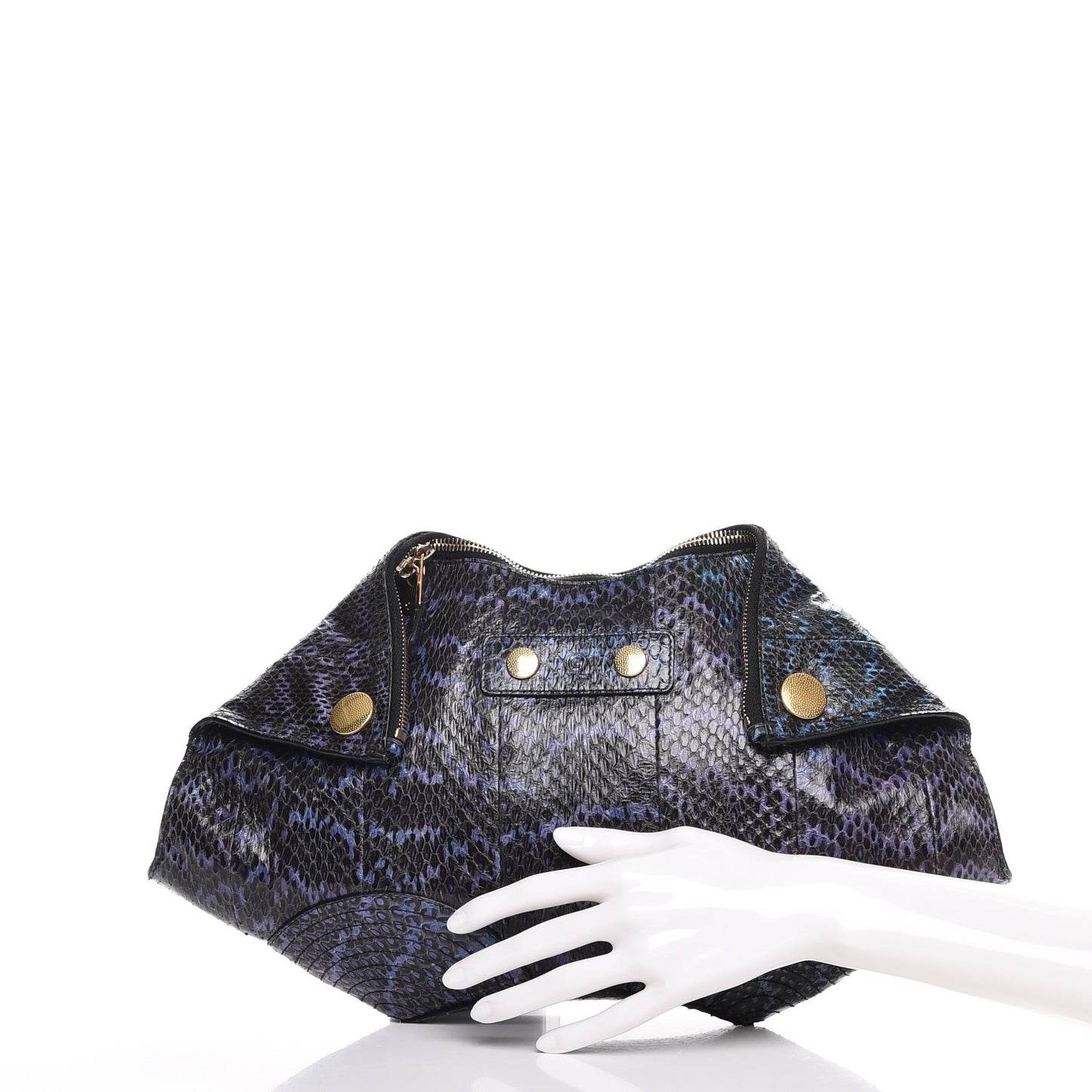 Python De Manta Clutch Blue