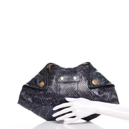 Alexander McQueen Python De Manta Clutch Blue 2 of 7