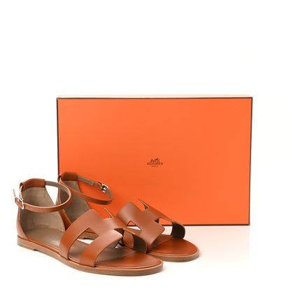 Hermes Calfskin Santorini Sandals 39 Naturel 9 of 9