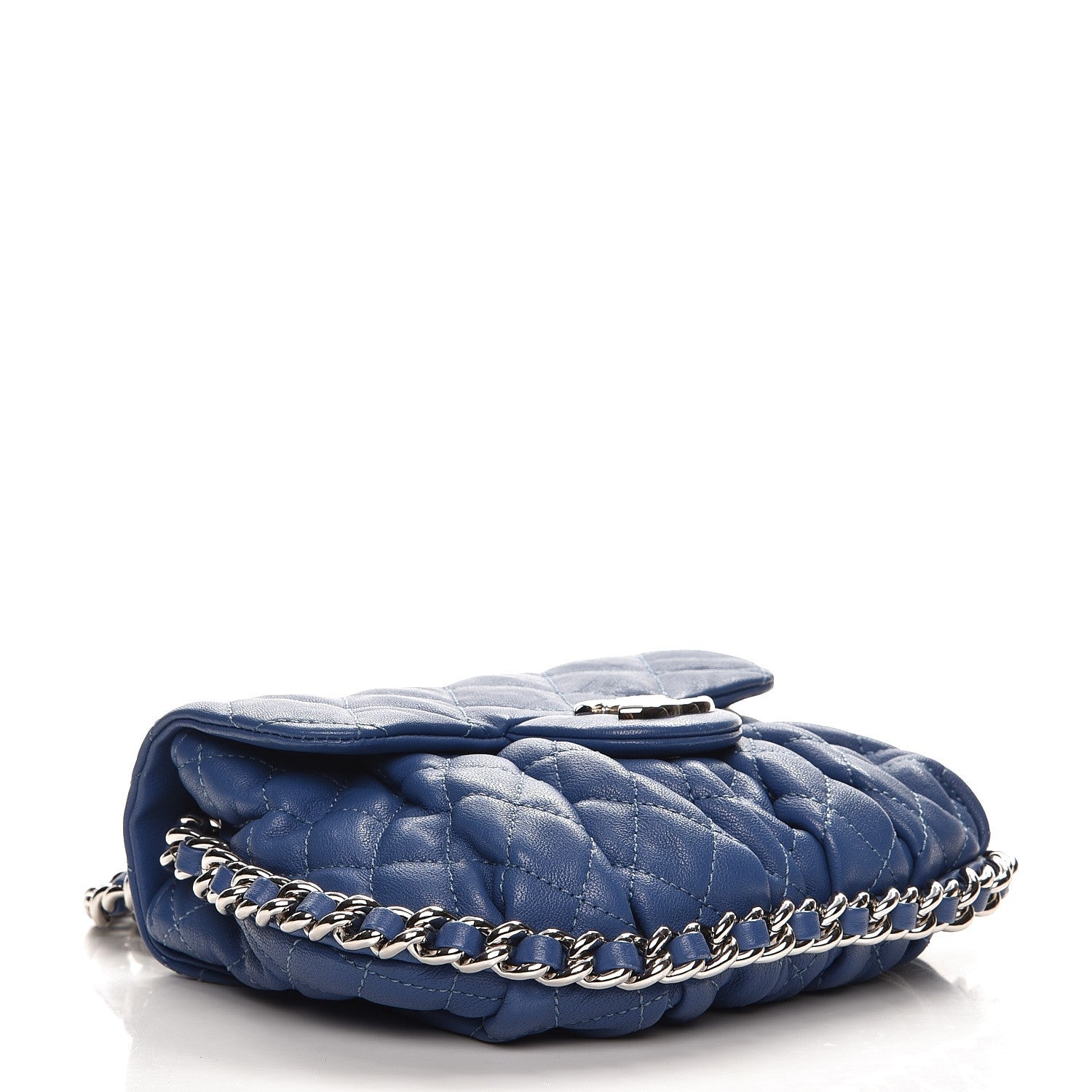 Chanel Washed Lambskin Quilted Mini Chain Around Flap Blue 4 of 9