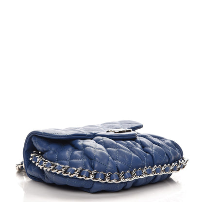 Chanel Washed Lambskin Quilted Mini Chain Around Flap Blue 4 of 9