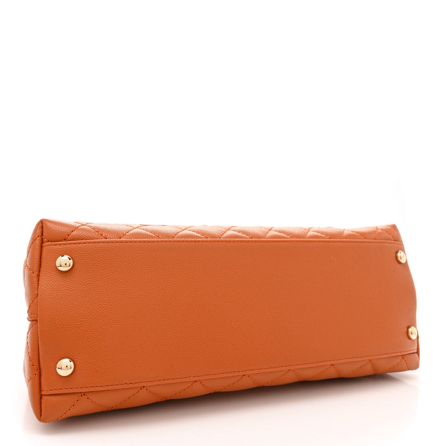 Caviar Quilted Small Coco Handle Flap Brown