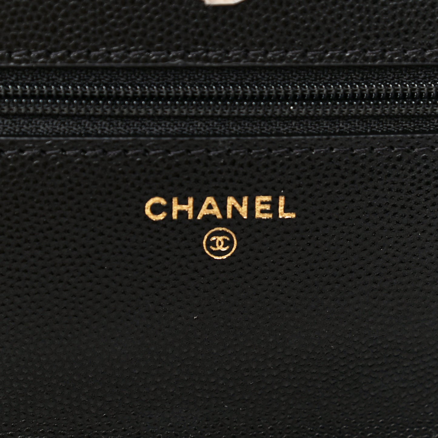 Caviar Quilted Wallet With Charms On Chain WOC Black