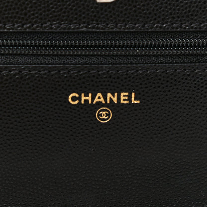 Chanel Caviar Quilted Wallet With Charms On Chain WOC Black 6 of 15