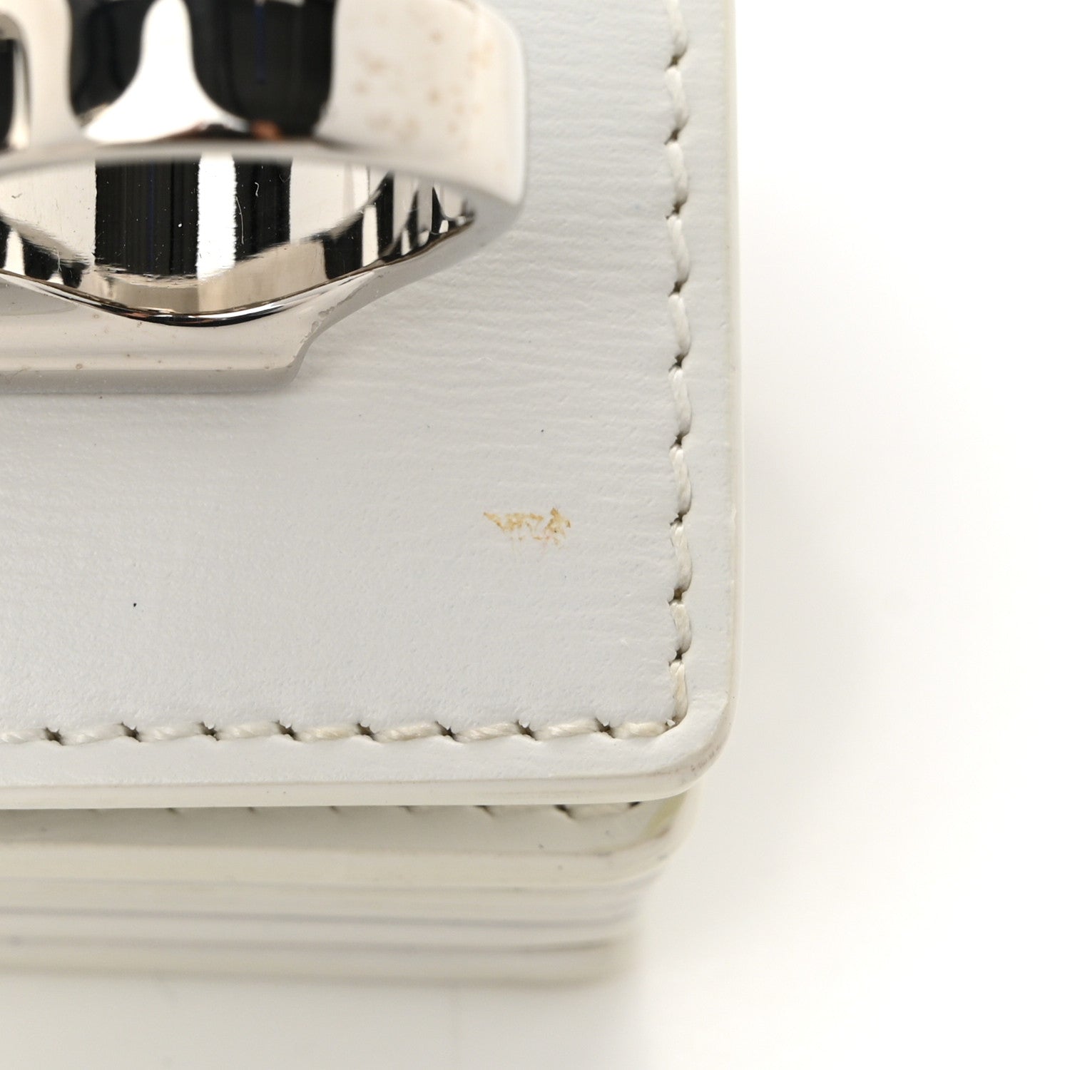 Alexander McQueen Smooth Calfskin Micro The Four Ring Knuckle Chain Shoulder Bag White 10 of 10