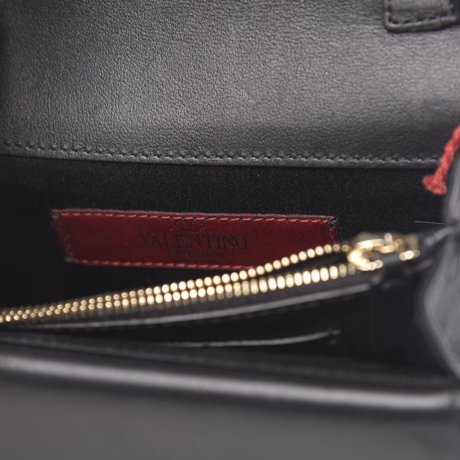 Valentino Garavani Calfskin Rockstud Wallet on Chain Black 6 of 14