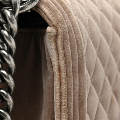 Chanel Velvet Quilted Small Boy Flap Beige 17 of 18