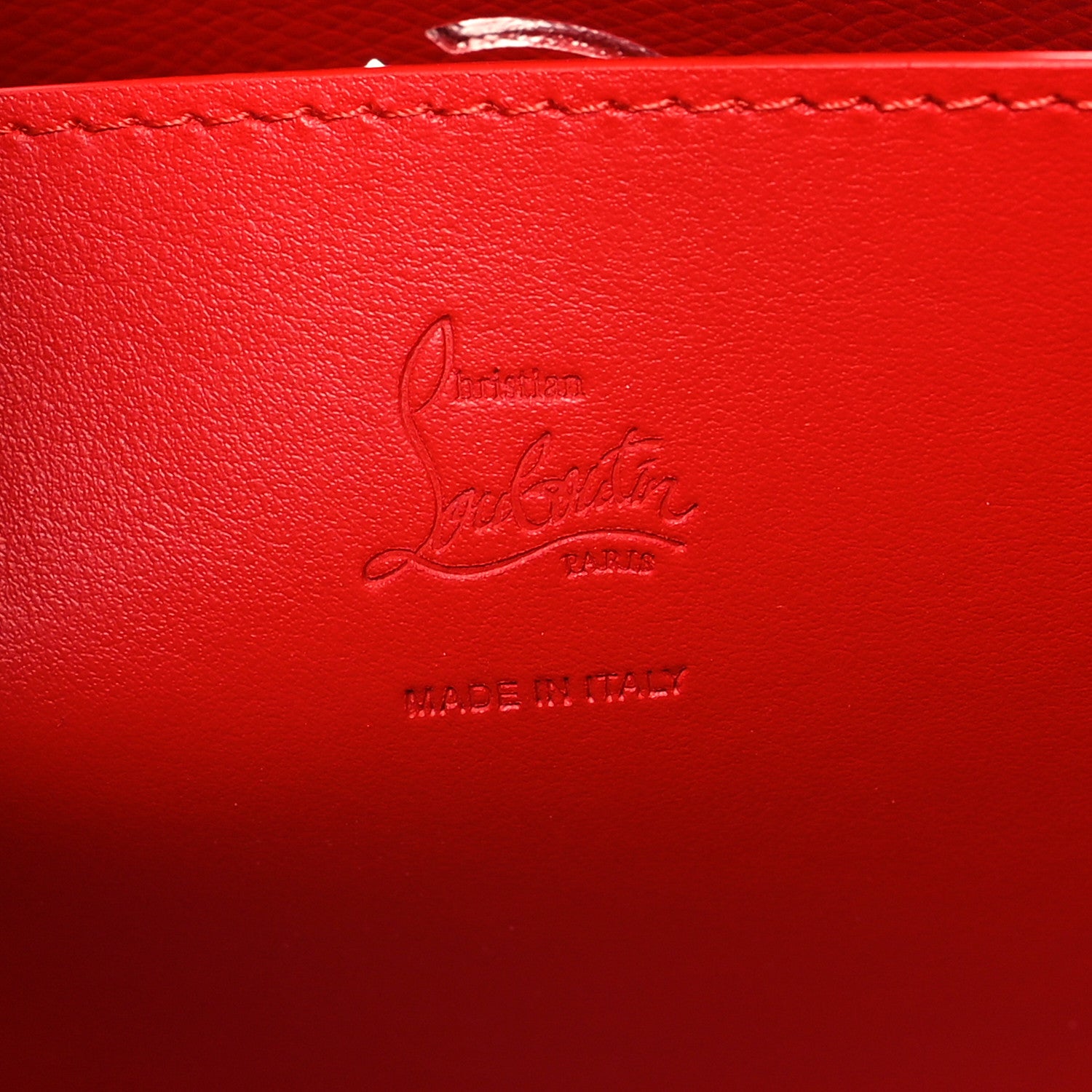 Christian Louboutin Calfskin Perforated Small Loubinthesky Cabarock Spikes Tote Snow 6 of 10