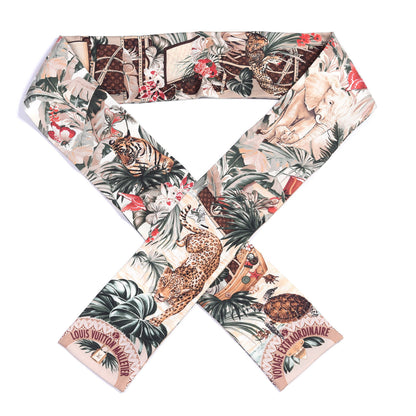 Louis Vuitton Silk Voyage Extraordinaire Bandeau Scarf Beige 1 of 3