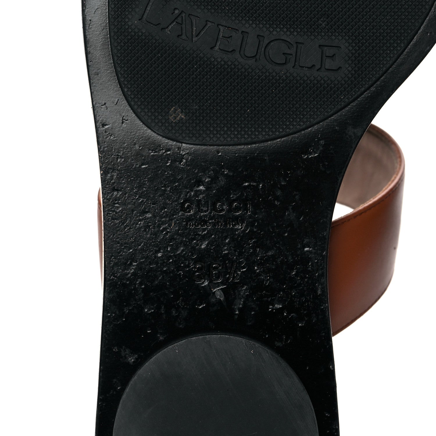 Gucci Calfskin GG Marmont Thong Sandals 37.5 Cognac 6 of 9