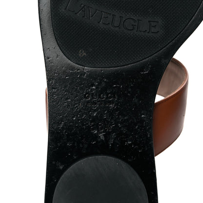 Gucci Calfskin GG Marmont Thong Sandals 37.5 Cognac 6 of 9