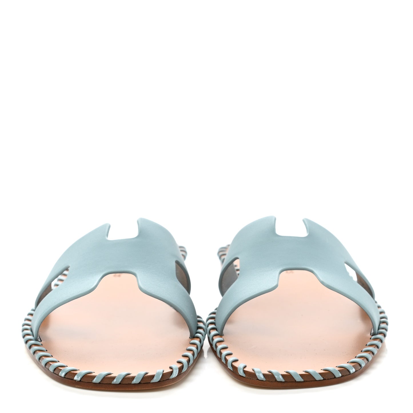 Box Calfskin Braided Oran Sandals 36.5 Vert D'Eau