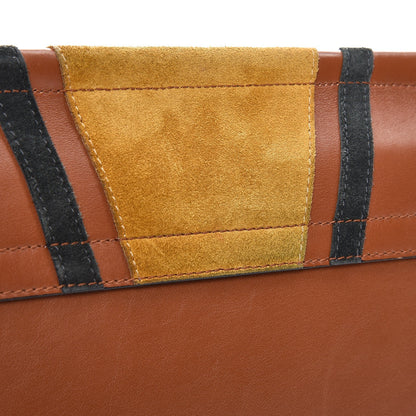 Chloe Suede Calfskin Patchwork Medium Faye Shoulder Bag Tobacco 12 of 12
