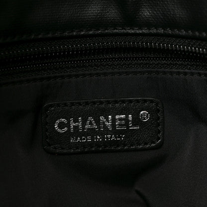 Chanel Coated Canvas Quilted Large Paris Biarritz Tote Black 6 of 10