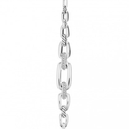 David Yurman Sterling Silver Diamond Wellesley Long Chain Link Necklace 4 of 5