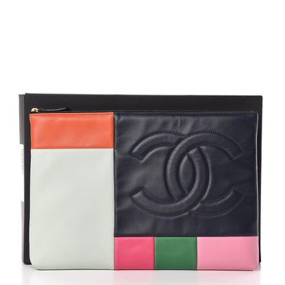 Chanel Lambskin Colorblock Cosmetic Case Multicolor 14 of 14