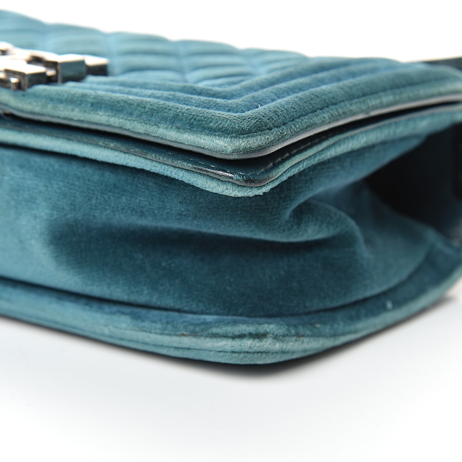 Chanel Velvet Quilted Small Boy Flap Turquoise 9 of 18