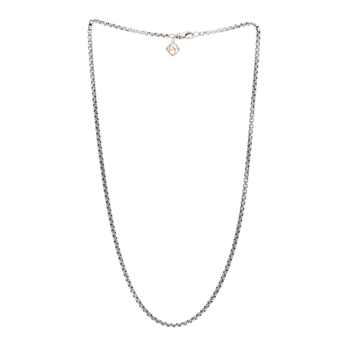 Sterling Silver 14K Yellow Gold 2.7mm Small Box Chain Necklace 18"
