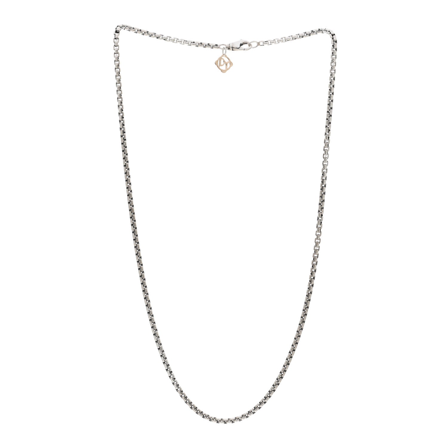 David Yurman Sterling Silver 14K Yellow Gold 2.7mm Small Box Chain Necklace 18" 3 of 4
