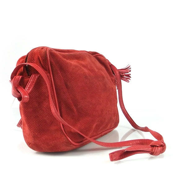 Bottega Veneta Vintage Suede Tassel Bag Red 3 of 9