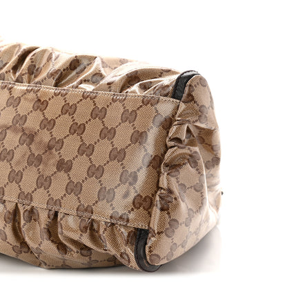 Gucci Crystal Monogram Large D Gold Hobo Dark Brown 19 of 21