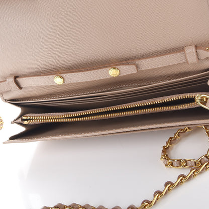 Prada Saffiano Metal Oro Chain Wallet Cammeo 5 of 10