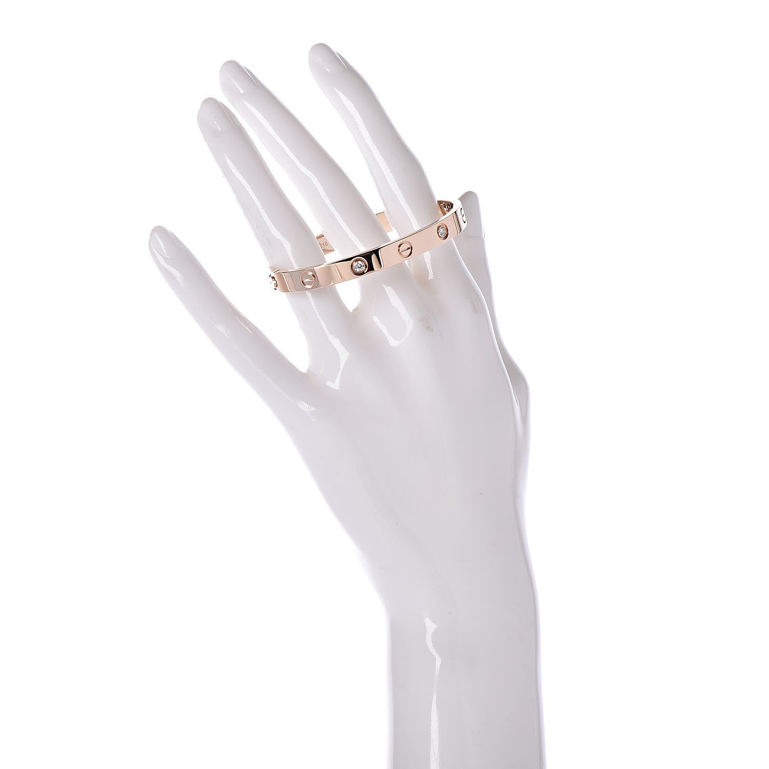Cartier 18K Pink Gold 4 Diamond LOVE Bracelet 16 2 of 6