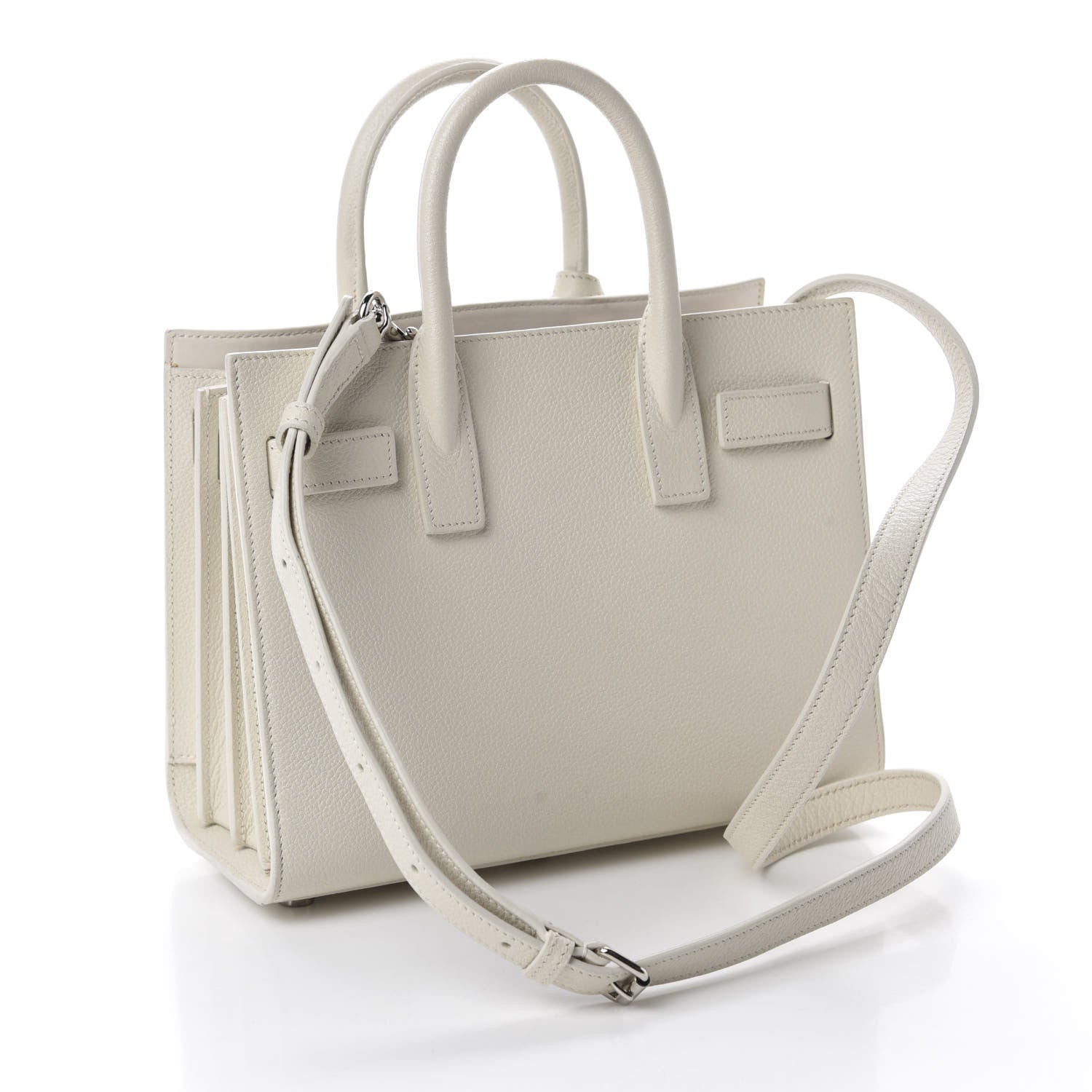 Saint Laurent Grained Calfskin Nano Sac de Jour Dove White 3 of 11
