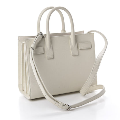 Saint Laurent Grained Calfskin Nano Sac de Jour Dove White 3 of 11