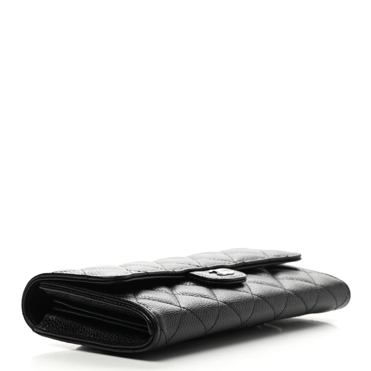 Chanel Caviar Quilted Large Gusset Flap Wallet Black 4 of 9