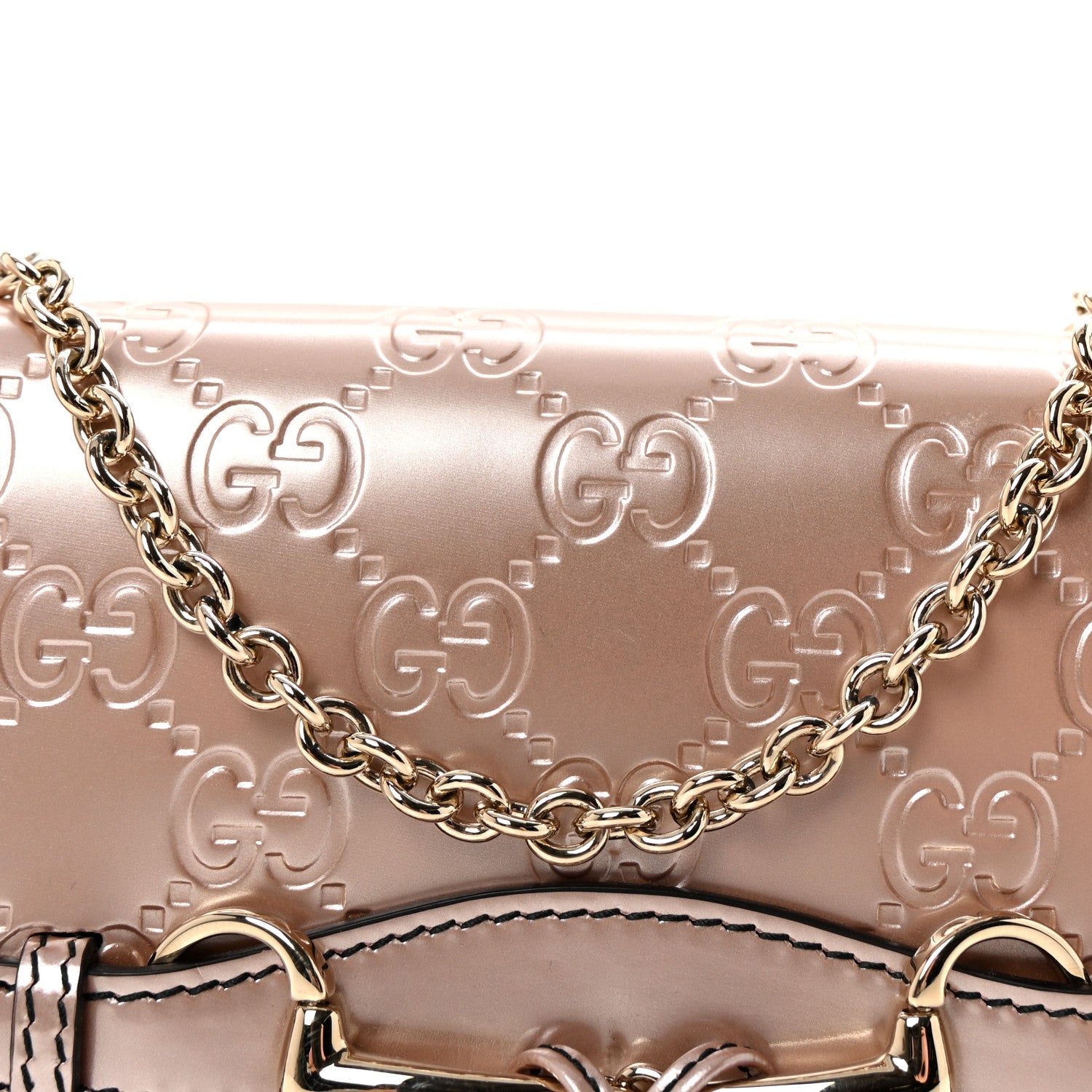 Gucci Shine Guccissima Emily Continental Chain Wallet Dark Cipria 8 of 10
