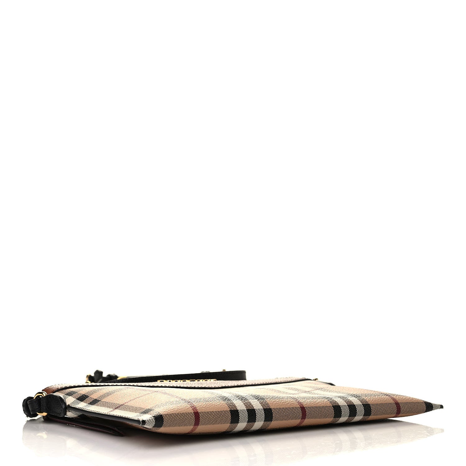Burberry Haymarket Check Peyton Crossbody Clutch Bag Toffee 3 of 4