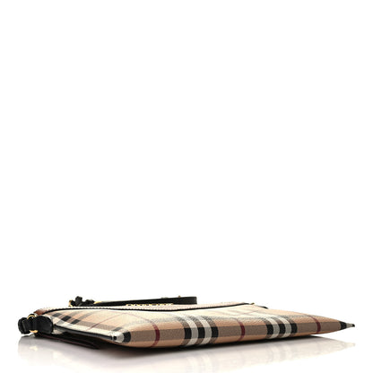 Burberry Haymarket Check Peyton Crossbody Clutch Bag Toffee 3 of 4