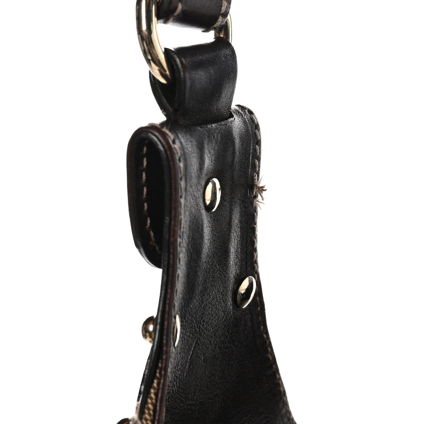 Monogram Studded Pelham Tote Dark Brown