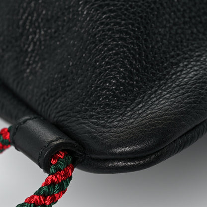 Gucci Calfskin Logo Drawstring Backpack Black 6 of 13