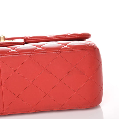 Chanel Lambskin Quilted Jumbo Double Flap Red 11 of 14