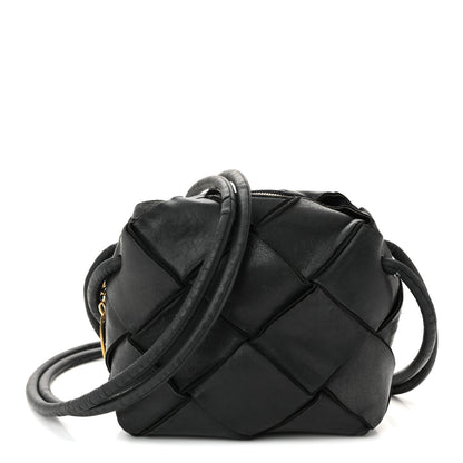Bottega Veneta Lambskin Maxi Intrecciato Mini Cassette Camera Bag Black 1 of 11