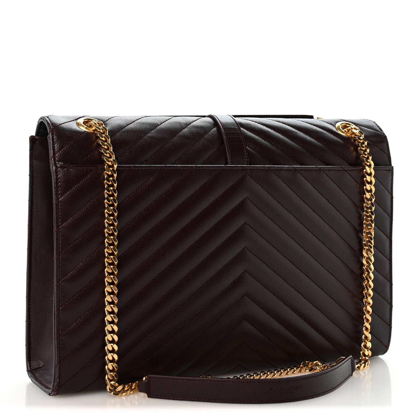 Grain De Poudre Matelasse Chevron Large Monogram Satchel Rouge Legion